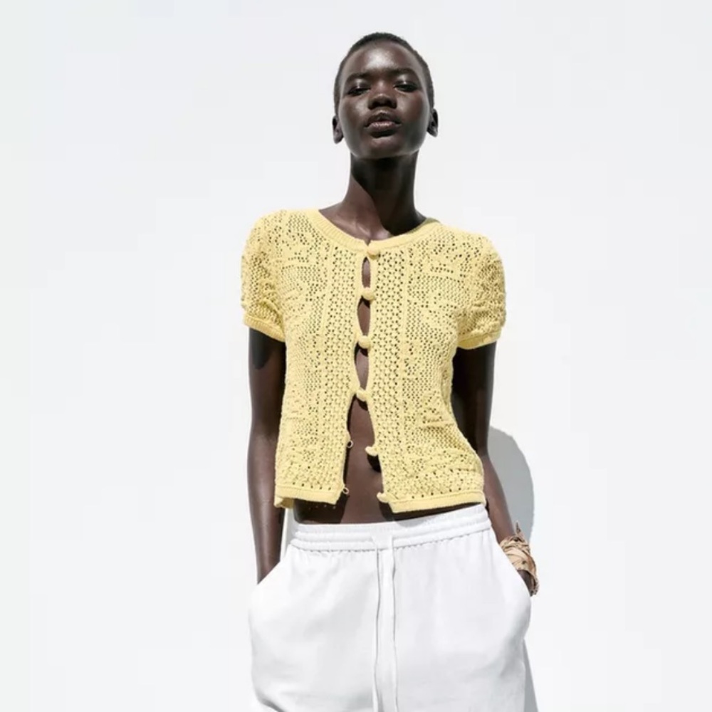 ZARA Crochet Knit Top - Yellow
